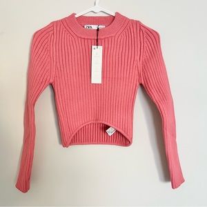 Zara rounded hem knit sweater medium